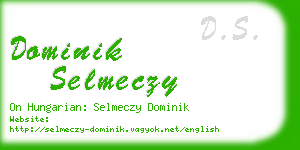 dominik selmeczy business card